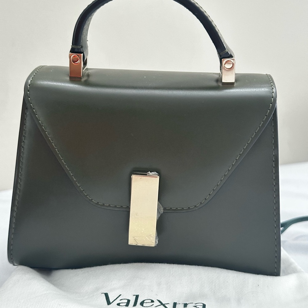 Valextra Dark Green Mini Bag with Gold Accents - Picture 2 of 16